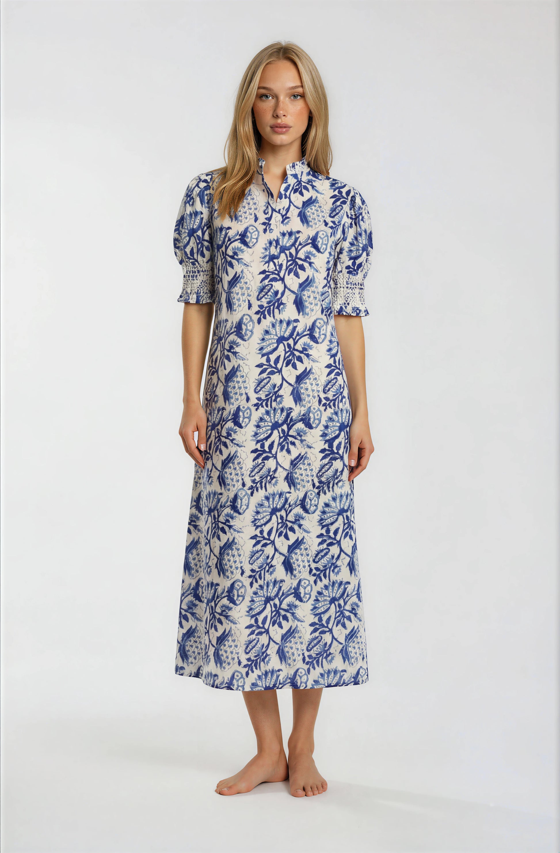 BLUFTON MIDI DRESS blue white