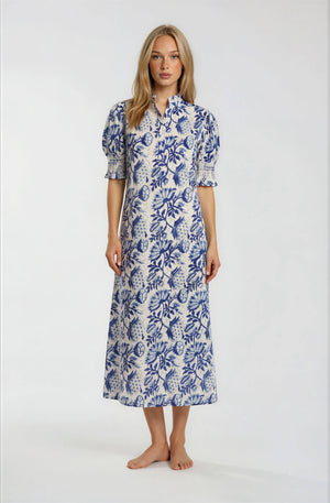 BLUFTON MIDI DRESS blue white